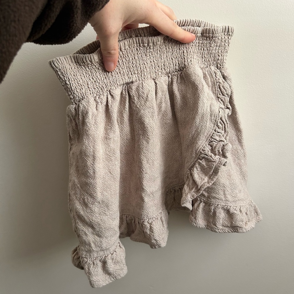 Rylee + Cru Textured Beige Skirt
